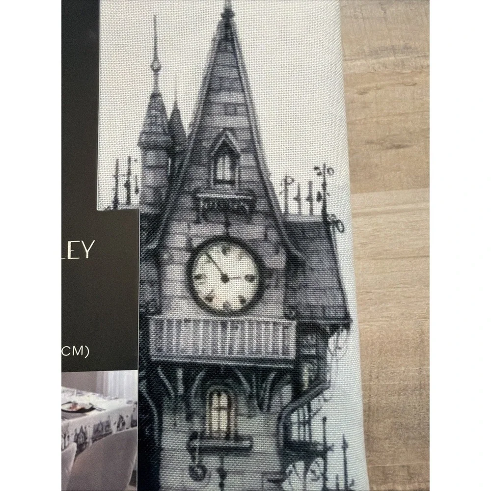 Cynthia Rowley Halloween Tablecloth Gothic Haunted House Spooky 60x84